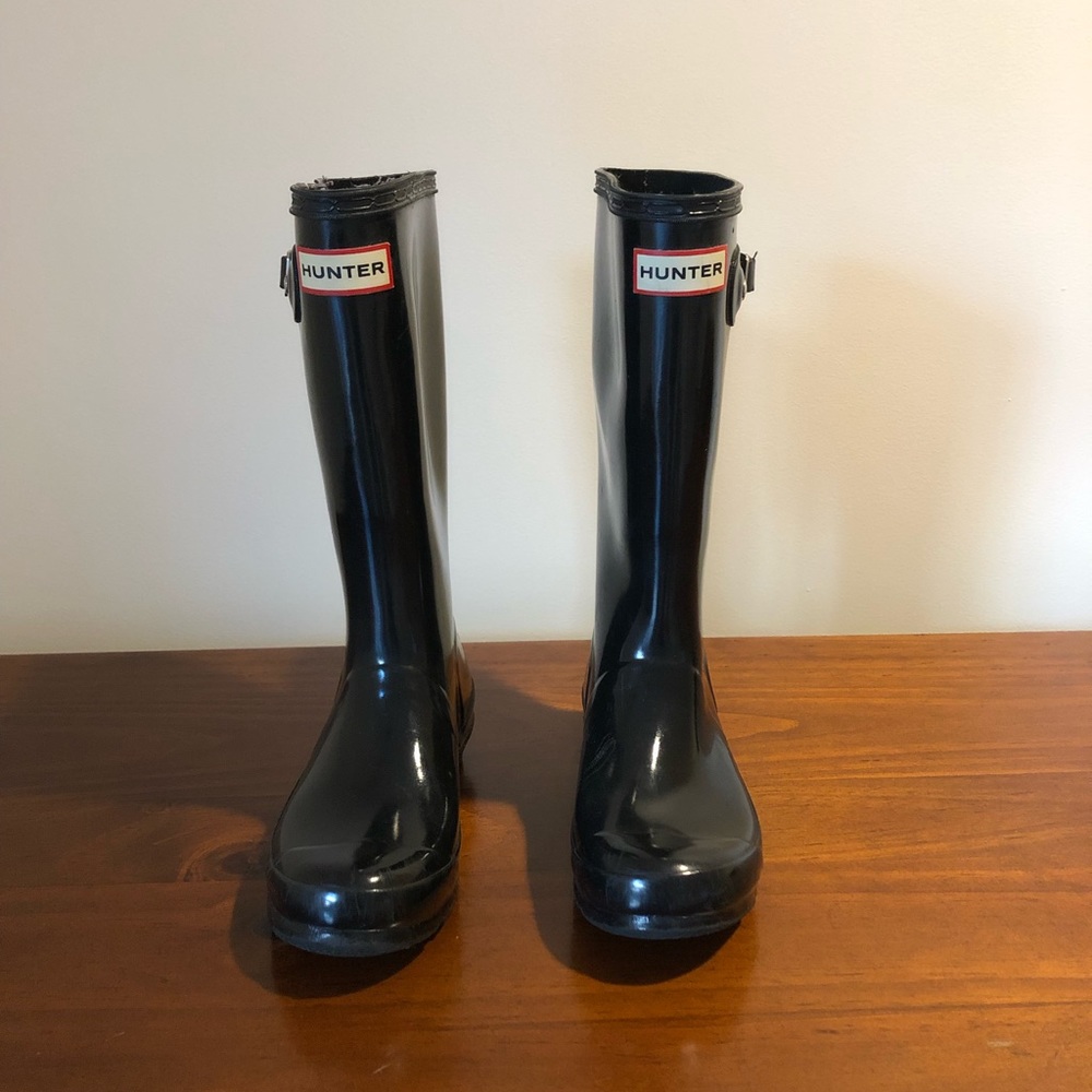 Children’s Hunter Boots US size 2. Black Gloss